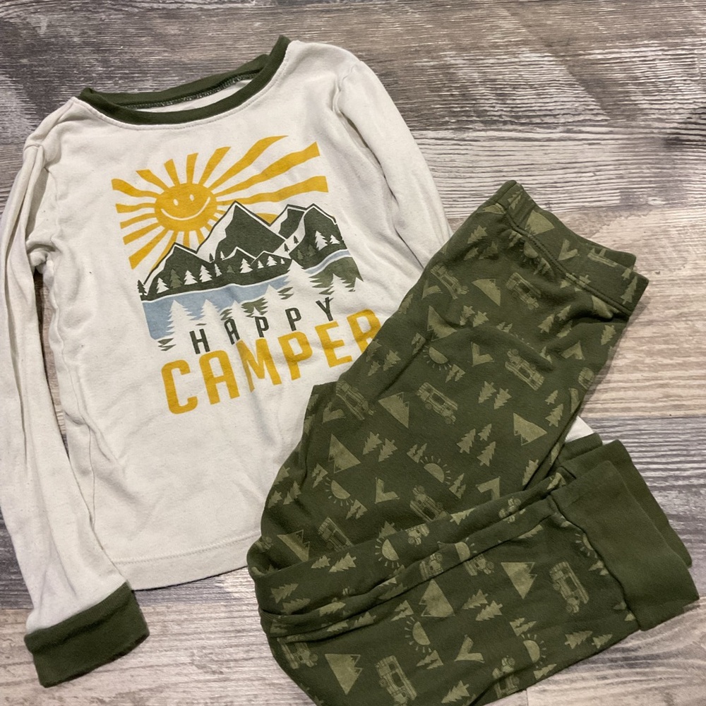 Wonder Nation Kids Pajama Set - White and Green